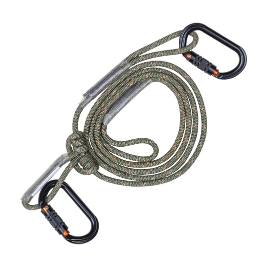 Malta Hunting 8mm Lineman's Rope w/ 2 Aluminum Carabiners